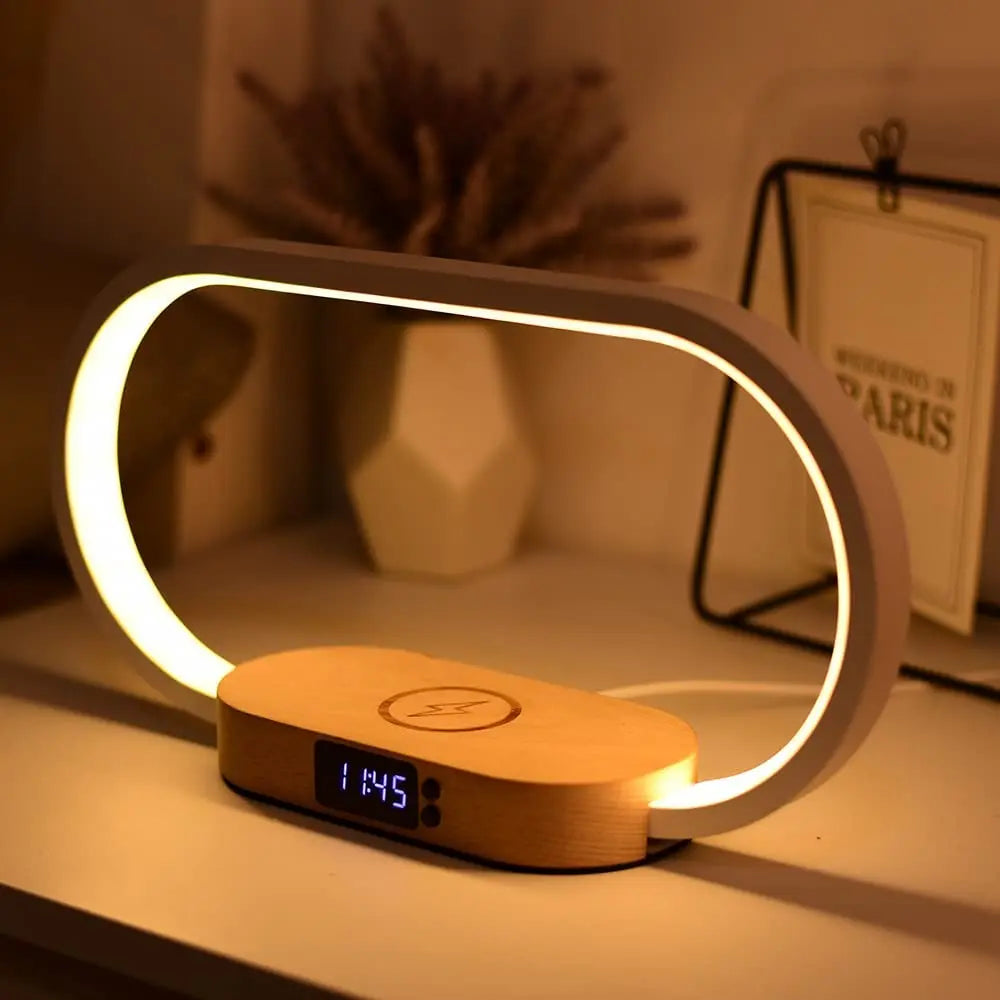 Trelampe med trådløs lader