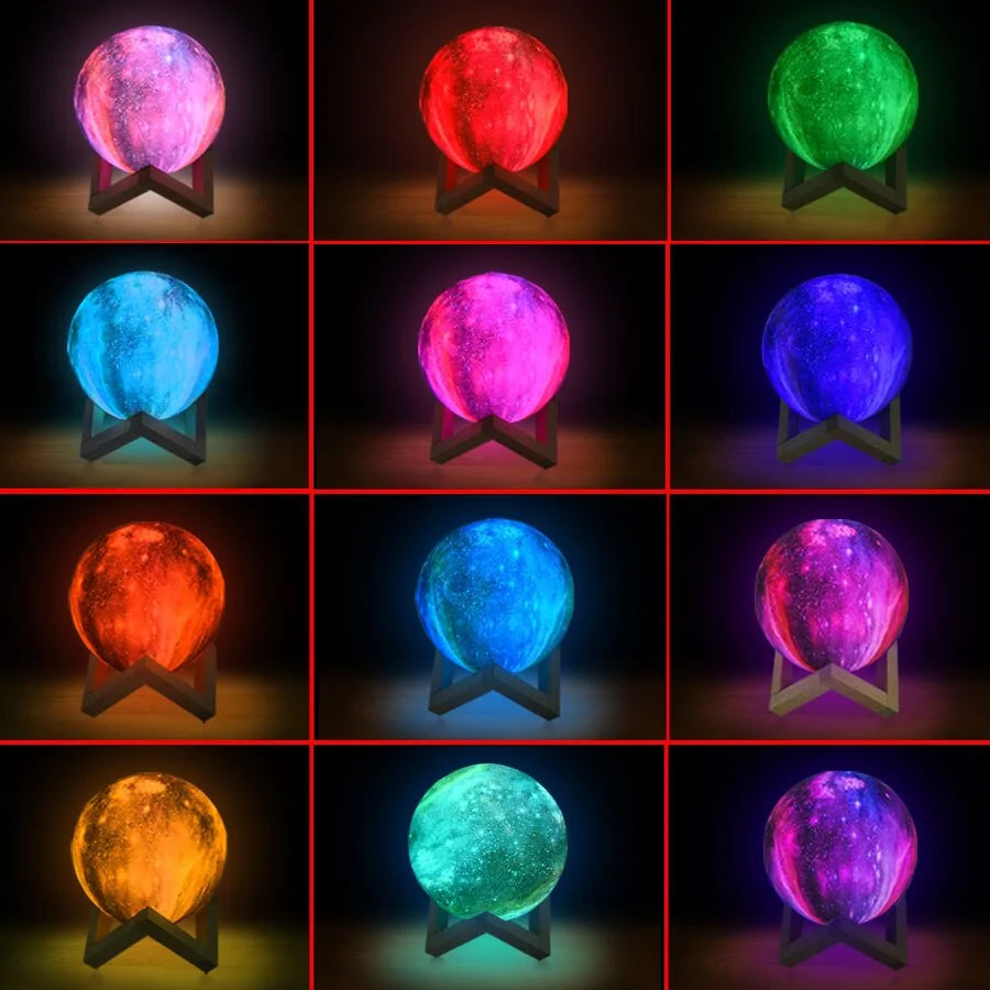 Oppladbart Måne bordlampe