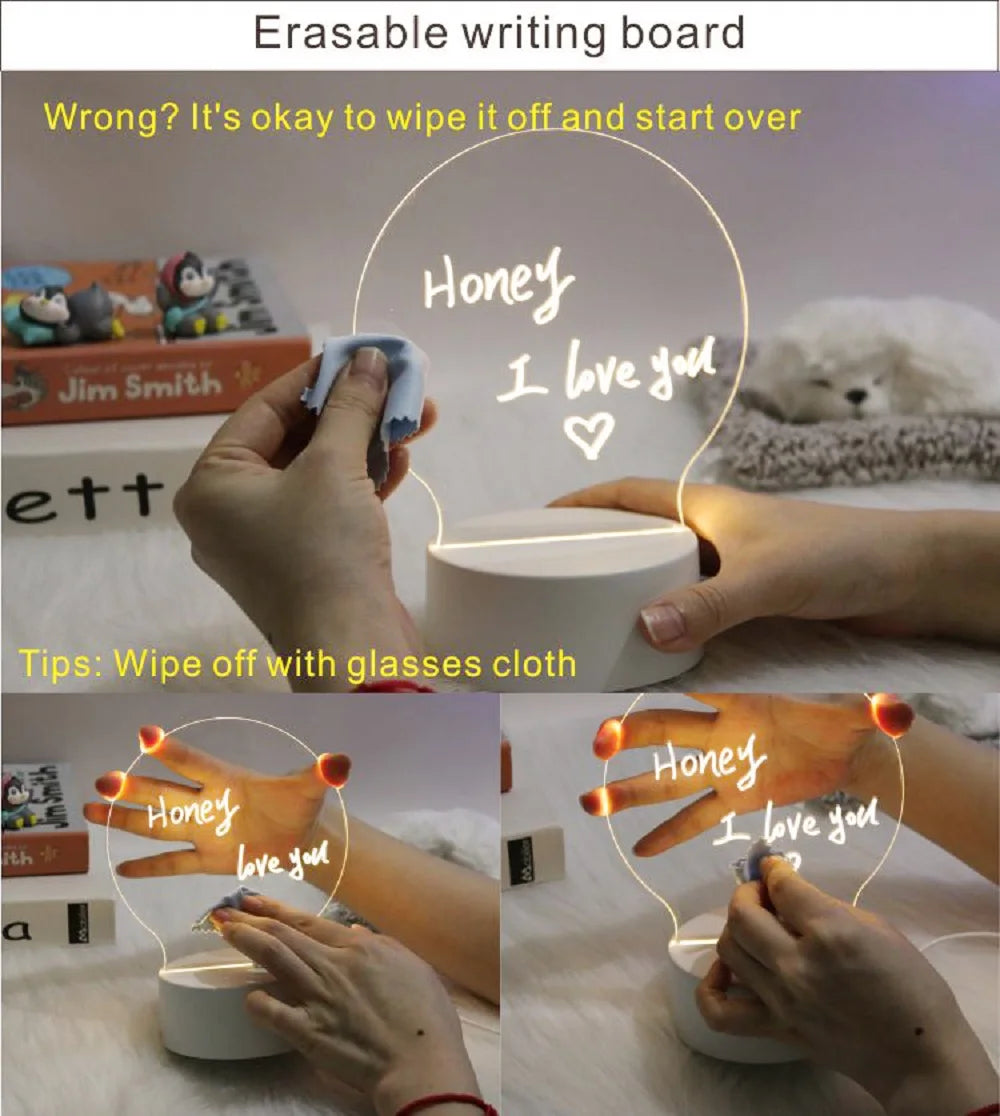Kreativ USB-meldingstavlelampe